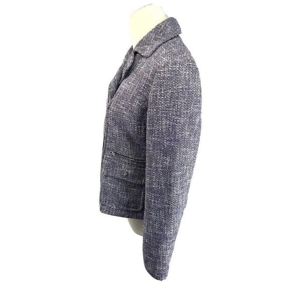 Talbots Womens Purple Tweed Moto Blazer Jacket Size 4 The Kate Zip NWT - Picture 3 of 12